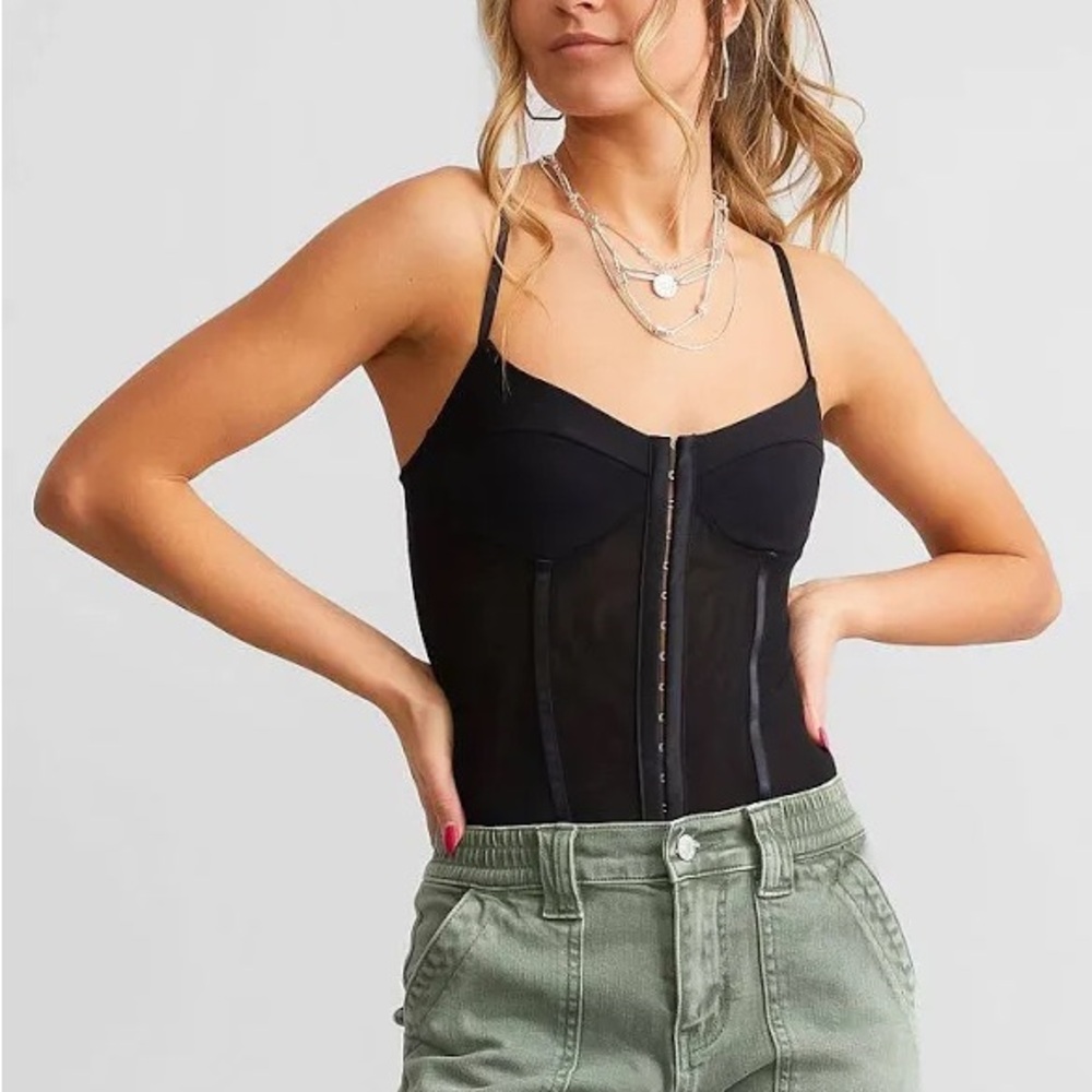 Free People Sleeveless Rhythm Corset Bodysuit